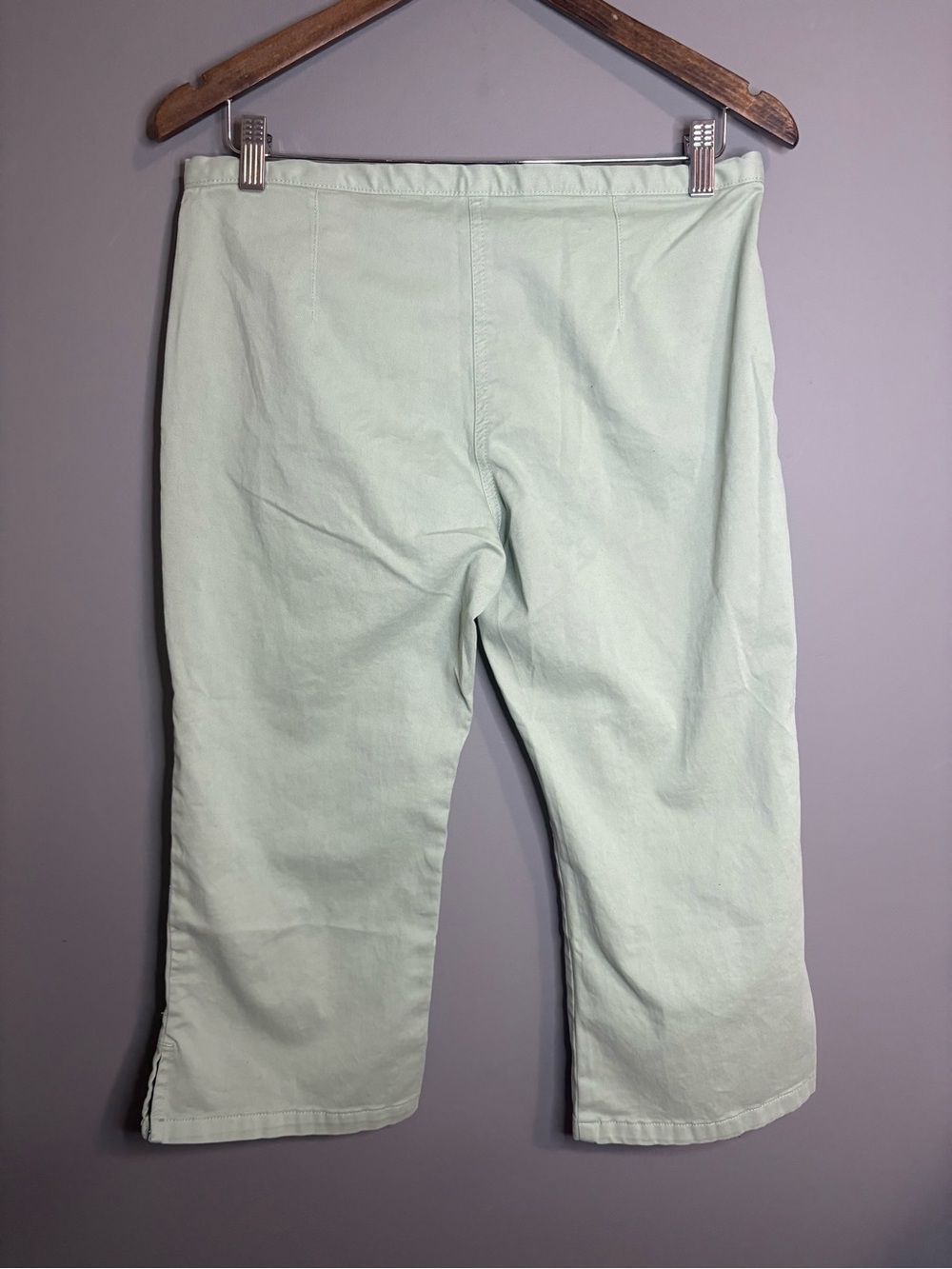 Banana Republic Mint Green Capri Pants Size 8 Petite Stretch Cotton Cropped - Picture 5 of 8